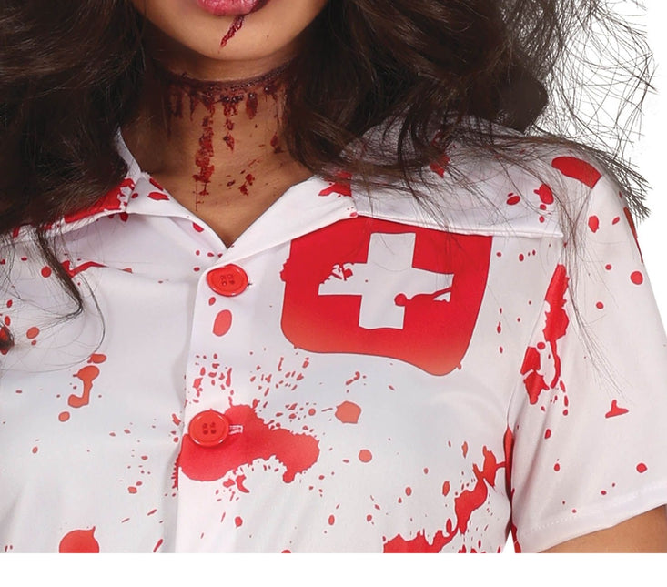 Disfraz de Enfermera de Halloween con Sangre de Mujer
