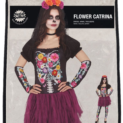 Esqueleto Disfraz Halloween Señoras tutú flores