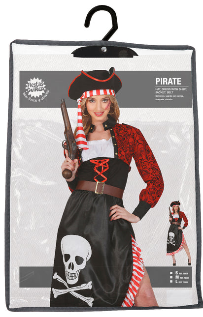 Vestido Pirata Rojo Negro Damas