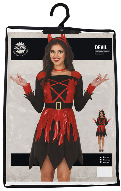 Vestido Halloween Negro Rojo Señoras Diablo