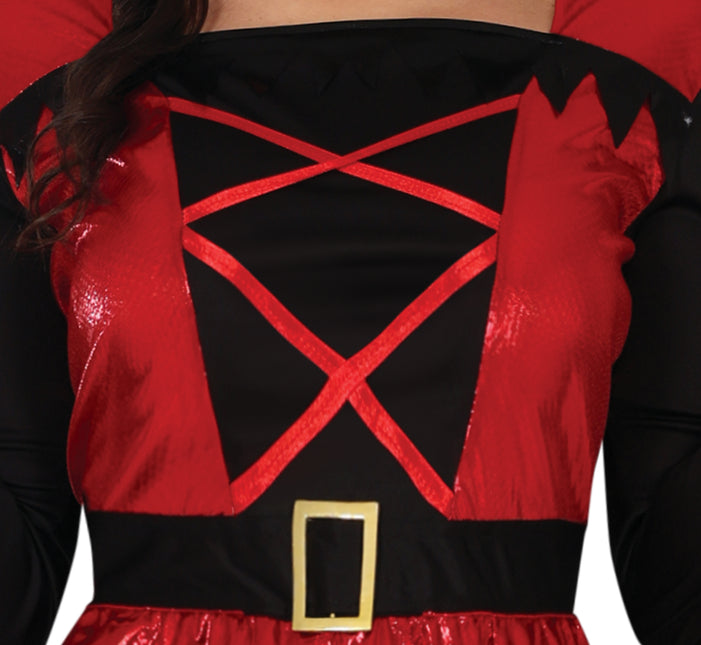 Vestido Halloween Negro Rojo Señoras Diablo