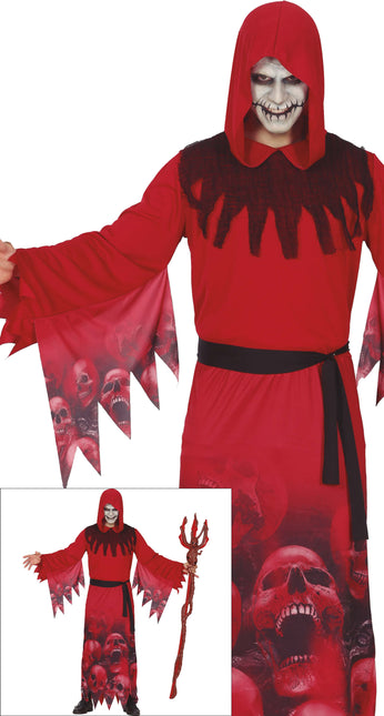 Disfraz de Halloween Rojo Reaper para Hombre