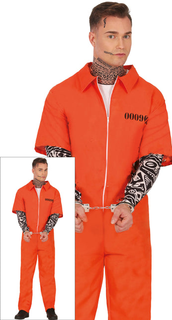 Disfraz Halloween Naranja Prisionero Hombre
