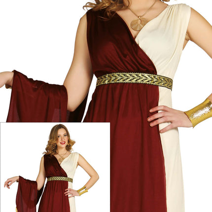 Vestido Romano Rojo Señoras