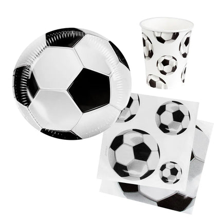 Juego de mesa de fútbol (6 platitos, 6 vasitos, 12 servilletas)
