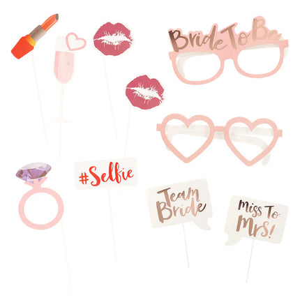 Set de 10 accesorios fotográficos para la futura novia