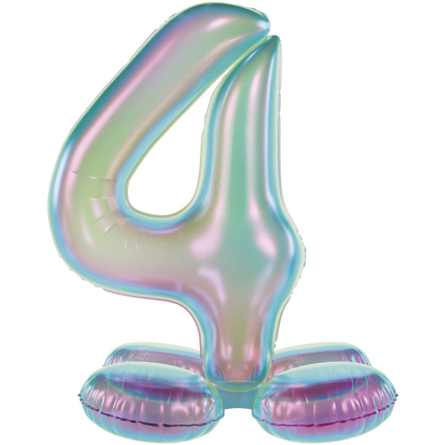 figura 4 Años Globo Estándar Holográfico Vacío 72cm