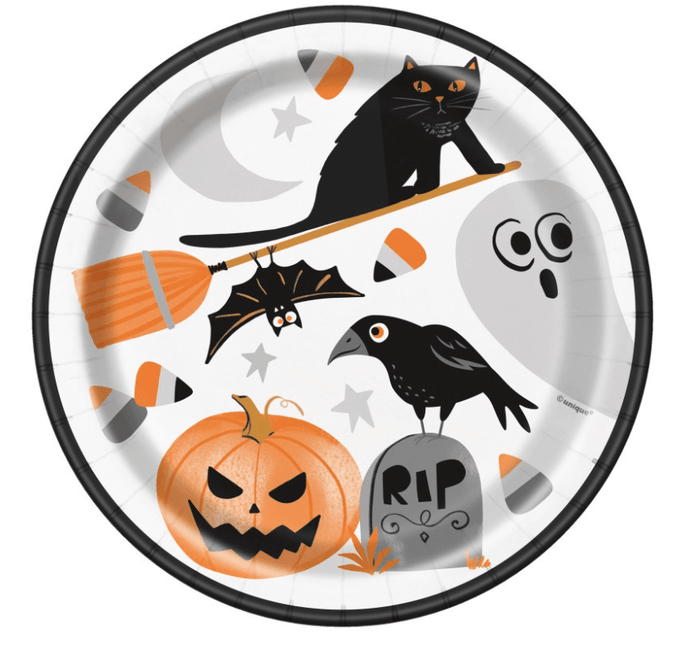 8 BATS & BOOS HLWN 9" PLT van Unique koop je bij Partywinkel