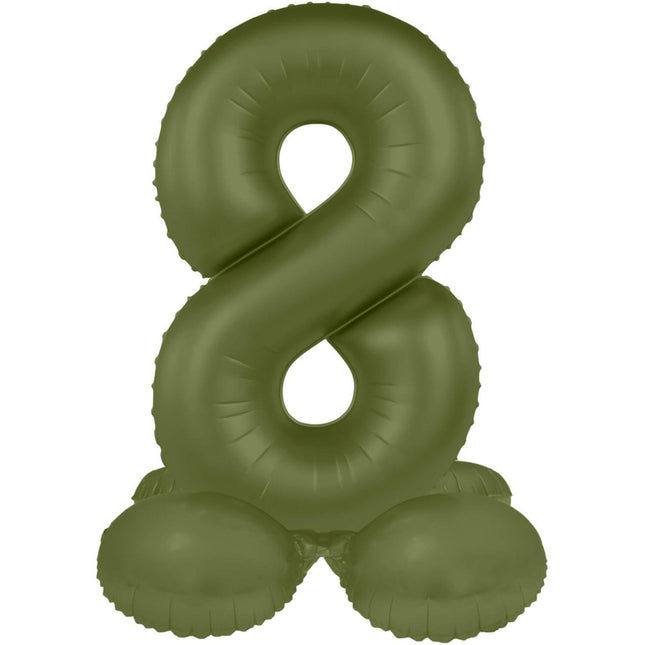 8 Jaar Cijfer Ballon Groen Mat 72cm van Folat koop je bij Partywinkel