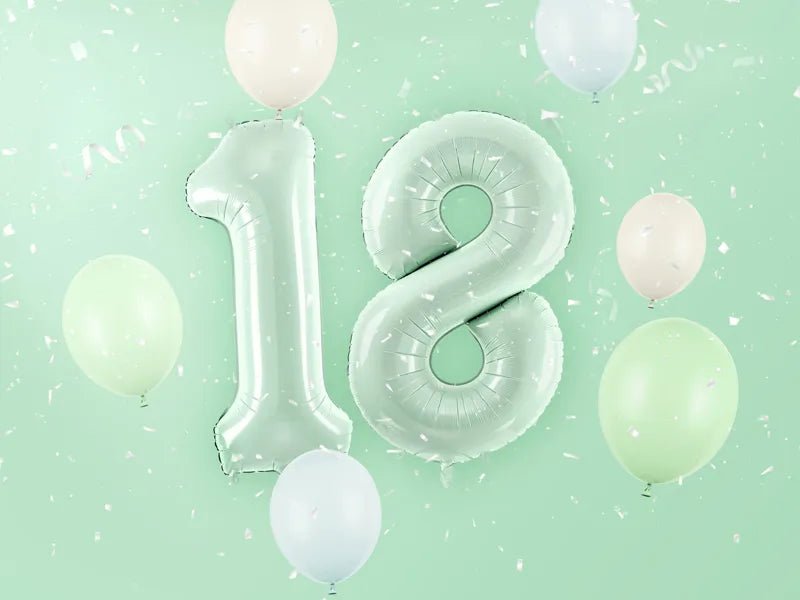 8 Jaar Cijfer Ballon Mintgroen Leeg 72cm van Partydeco koop je bij Partywinkel