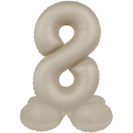 8 Jaar Cijfer Ballon Nude Mat 72cm van Folat koop je bij Partywinkel