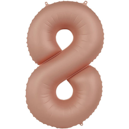 8 Jaar Cijfer Ballon Rose Goud Mat 86cm van Folat koop je bij Partywinkel