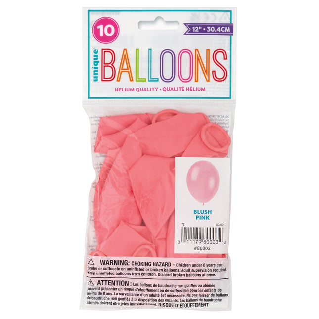 12" Globos de látex premium, 10 uds. - Rosa rubor