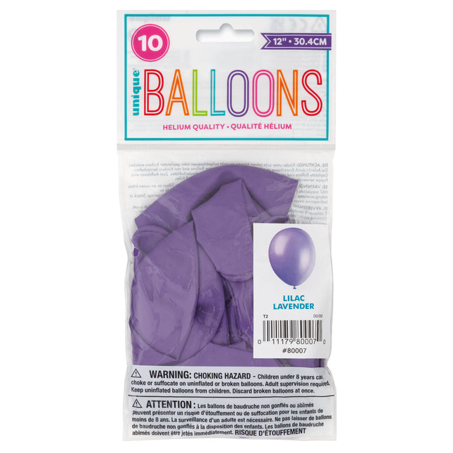 12" Globos de Látex Premium, 10ct - Lila Lavanda