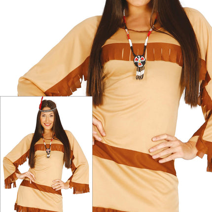 Vestido Indio Marrón Señoras 2 piezas