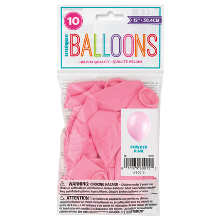 Globos Rosa Claro Látex Brillante 30cm 10pcs