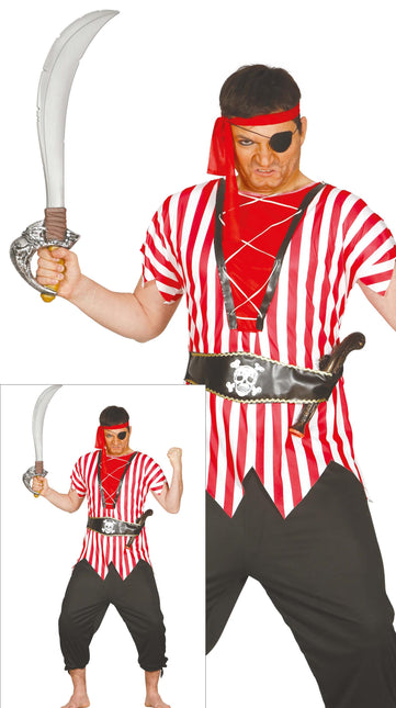 Disfraz de Pirata Rojo Blanco Hombre