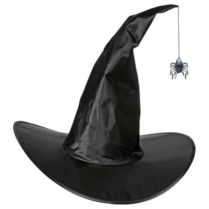 Sombrero de Bruja Negro con Araña