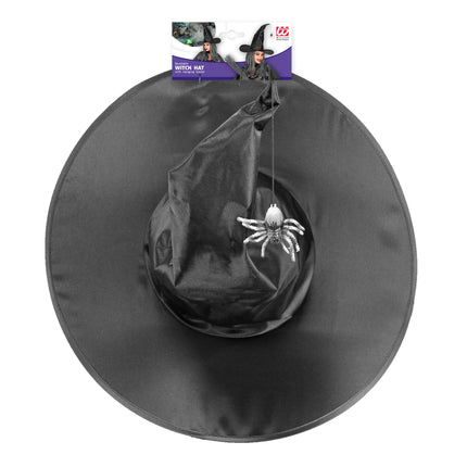 Sombrero de Bruja Negro con Araña