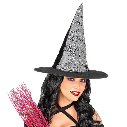 Sombrero de Bruja Negro Morado Reversible