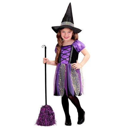 Disfraz de Bruja Negra Morada Niña