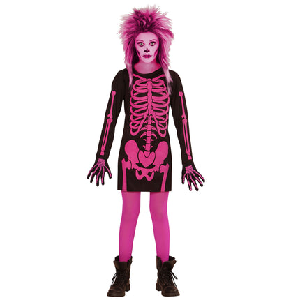 Vestido Halloween Negro Rosa Niña