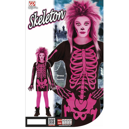 Vestido Halloween Negro Rosa Niña