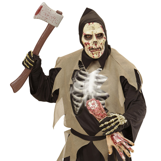 Máscara Halloween Esqueleto Sangre