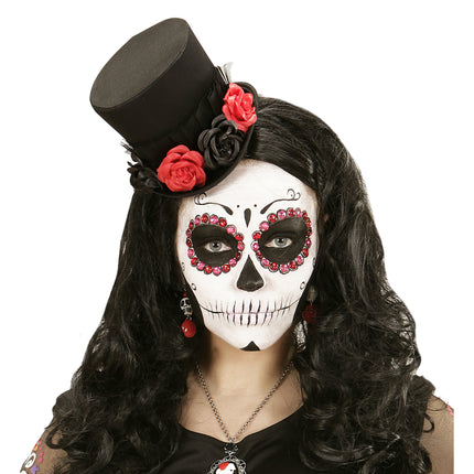 Sombrero negro con rosas