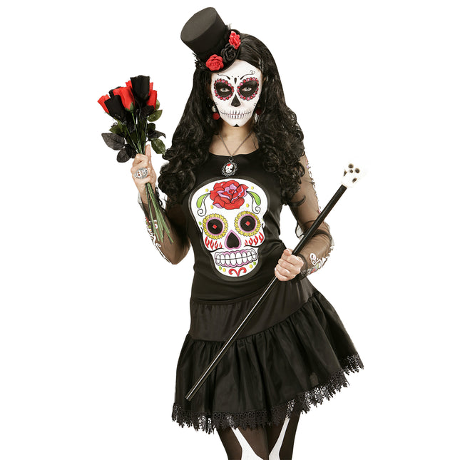 Sombrero negro con rosas