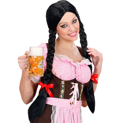 Peluca Oktoberfest Trenzas Negras
