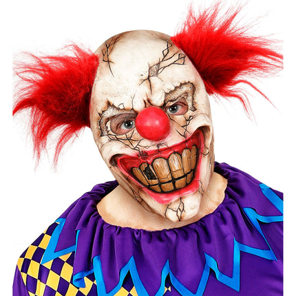 Máscara Halloween Payaso Asesino Blanco Con Pelo