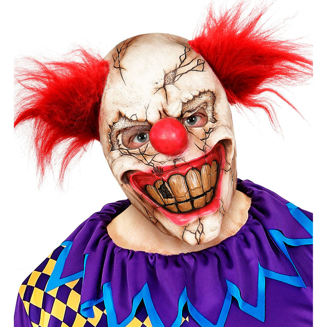 Máscara Halloween Payaso Asesino Blanco Con Pelo