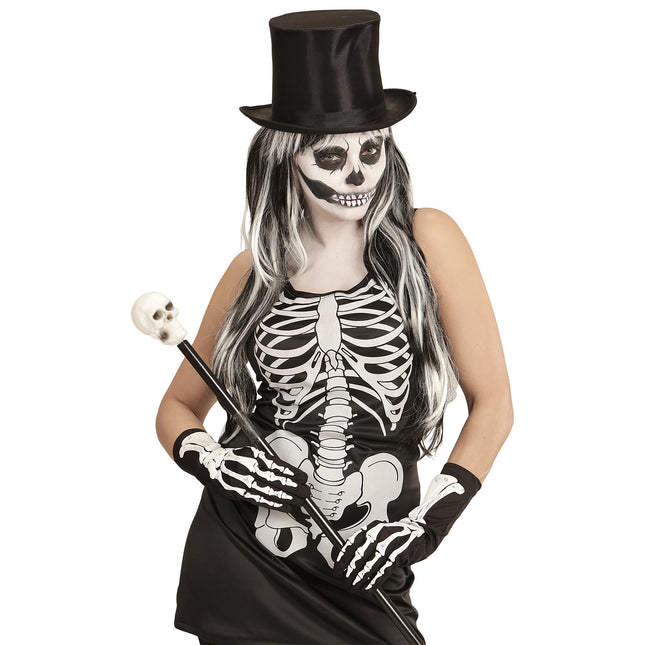 Guantes de Halloween Esqueleto 35cm