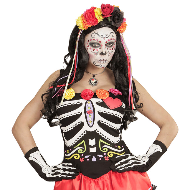 Guantes de Halloween Esqueleto 35cm