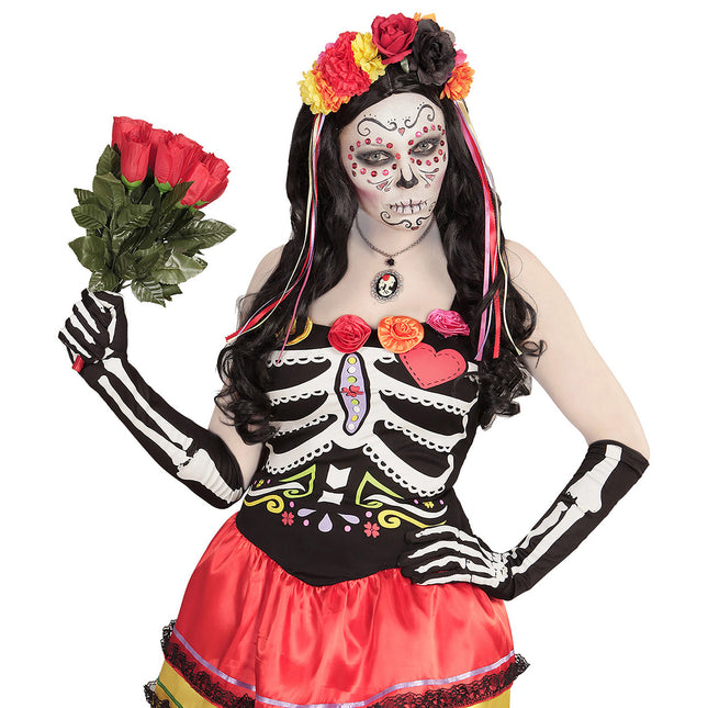 Guantes de Halloween Esqueleto 50cm