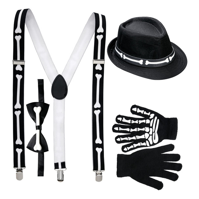 Set Accesorios Halloween Esqueleto 4 piezas