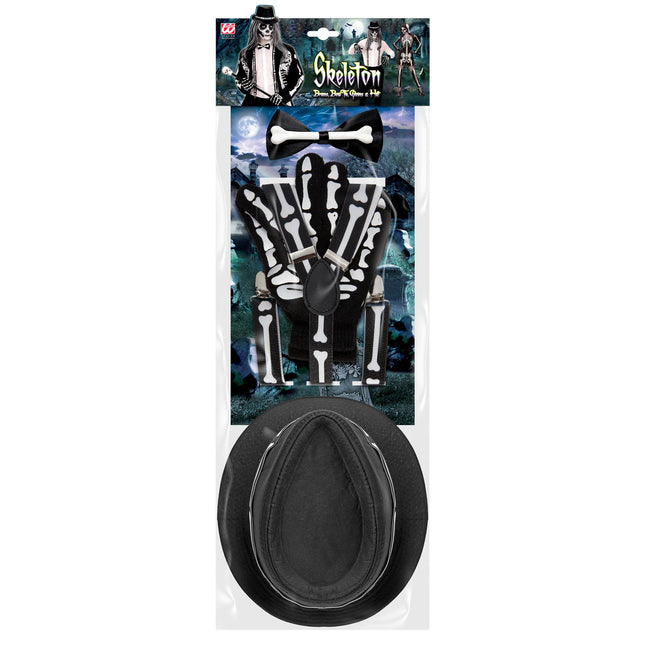 Set Accesorios Halloween Esqueleto 4 piezas