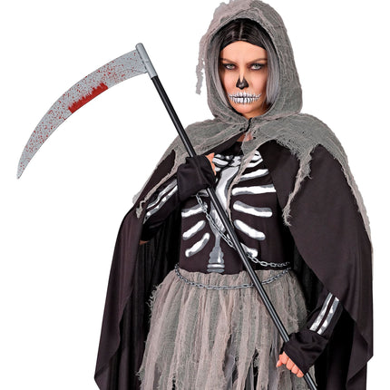 Guadaña Falsa de Halloween Sangrienta 1,2m