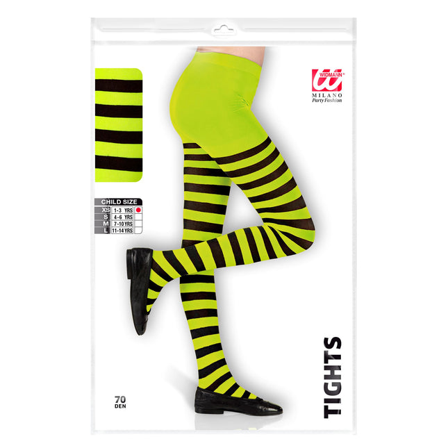Pantys Negro Verde Niño Rayas