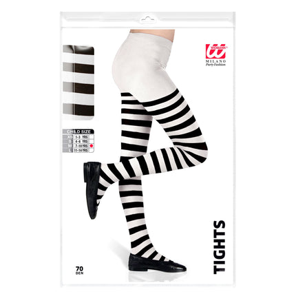 Pantys Negro Blanco Niño Rayas