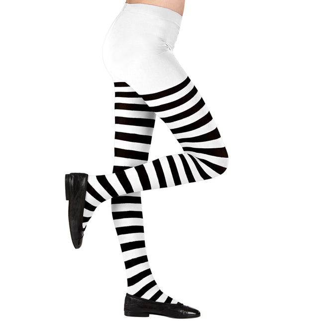 Pantys Negro Blanco Niño Rayas