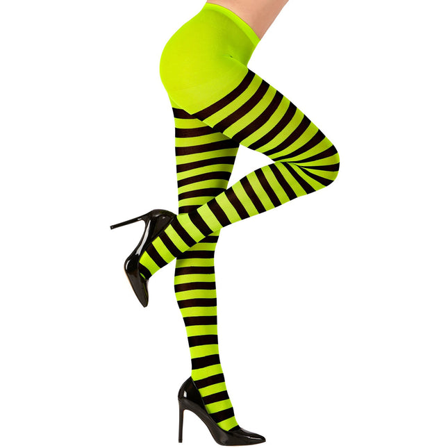Leotardos Halloween Negro Verde Rayas