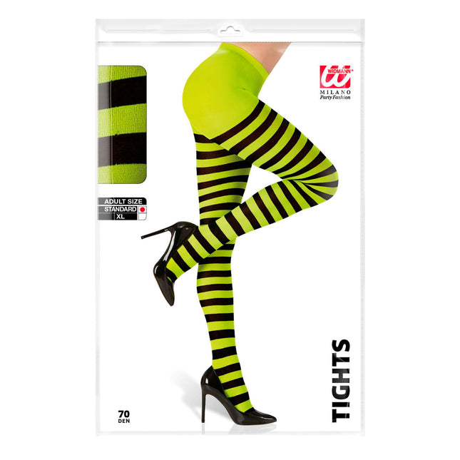 Leotardos Halloween Negro Verde Rayas