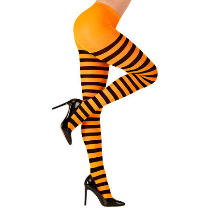 Leotardos Halloween Negro Naranja Rayas