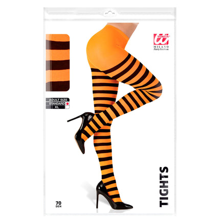Leotardos Halloween Negro Naranja Rayas