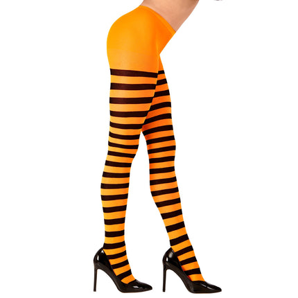 Leotardos Halloween Negro Naranja Rayas