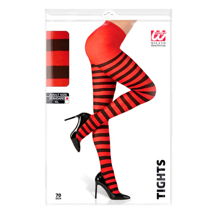 Leotardos Halloween Negro Rojo Rayas