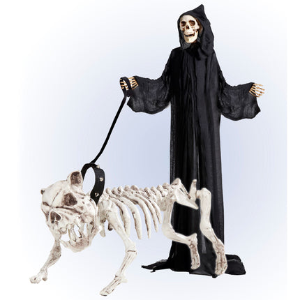 Halloween Perro Esqueleto Con Cinturón 45cm
