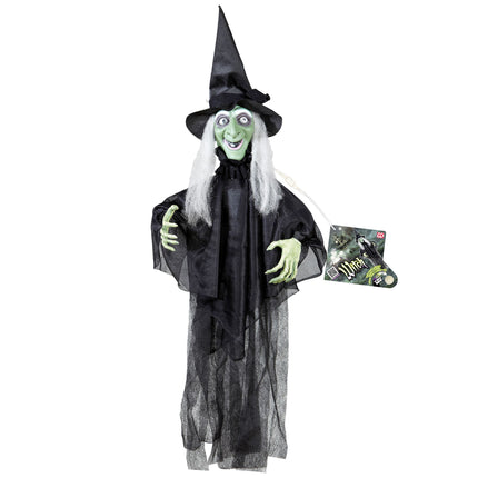 Muñeca Halloween Bruja Con Movimiento Y Sonido 60cm